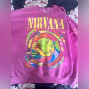 Nirvana pink sweatshirt dress from urban outfitters